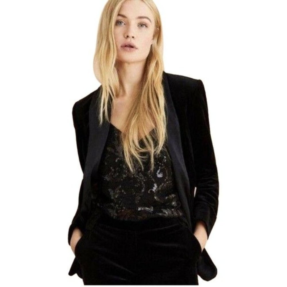 CAbi Black Velvet Blazer